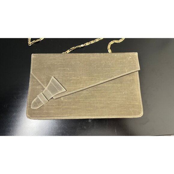 GIORGIO ARMANI OLIVE GOLD CHAIN EVENING ENVELOPE BAG - Picture 2 of 13